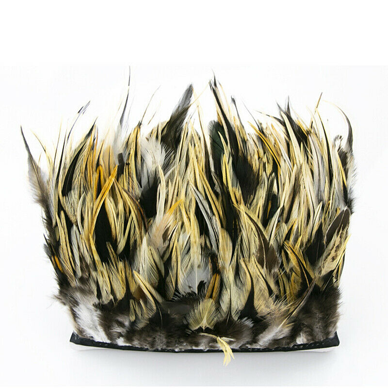 1M Pheasant Feather Trim Ribbon for DIY Crafts Clothing Bags Sewing Decoration
