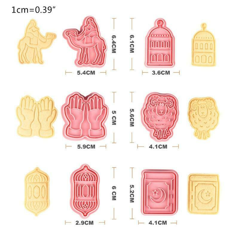 6 Pcs Ramadan Decoration Cookie Cutters Set Eid Mubarak Element Biscuit DIY Mold