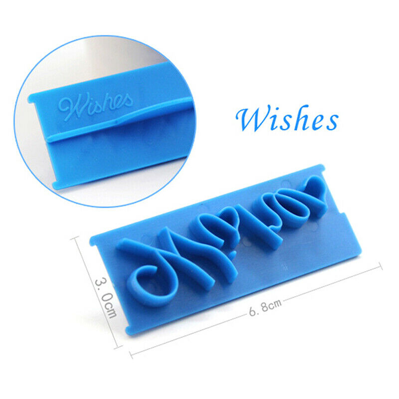6pcs Cake Baking Molds Alphabet Letter Words Cookie Press Stamp Embosser Cutter
