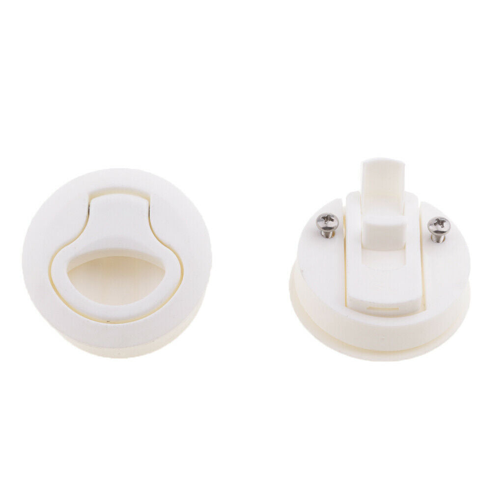 Pair Marine Hatch Latches Turning Lock Lift Handle Nylon White