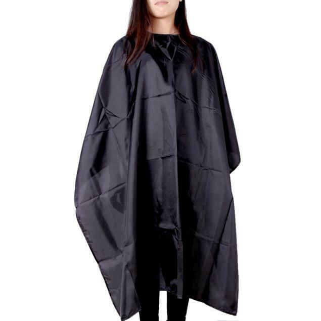 Black Cutting Hair Waterproof Salon Barber Gown Cape Hairdressing Hairdresser