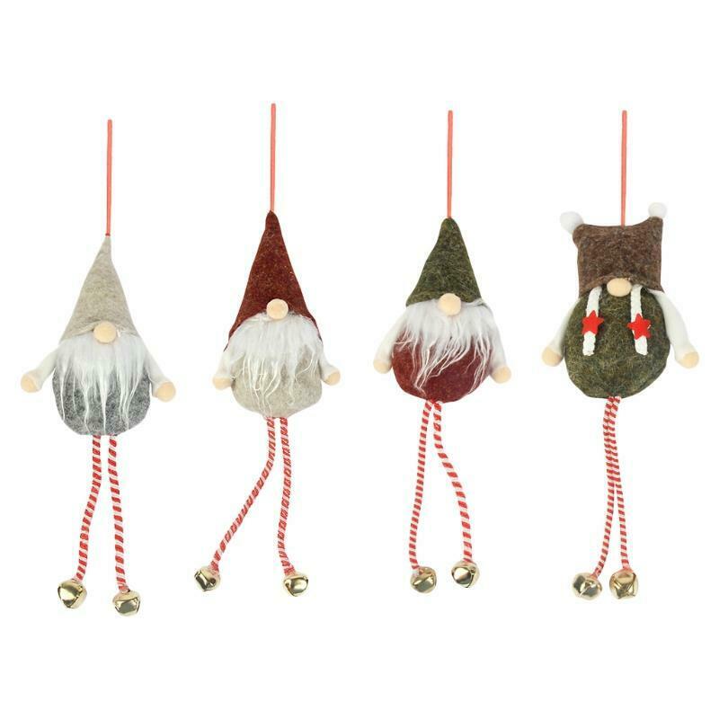 4pcs Christmas Tree Hanging Gnomes Ornaments Swedish Handmade Plush Gnomes