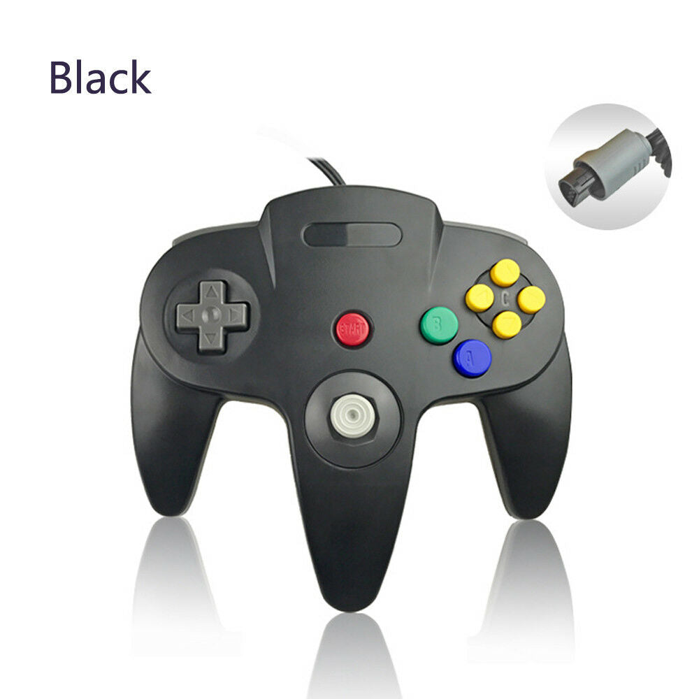 Black N64 Wired Classic Controller Gamepad Joystick Joypad for Nintendo 64 N64