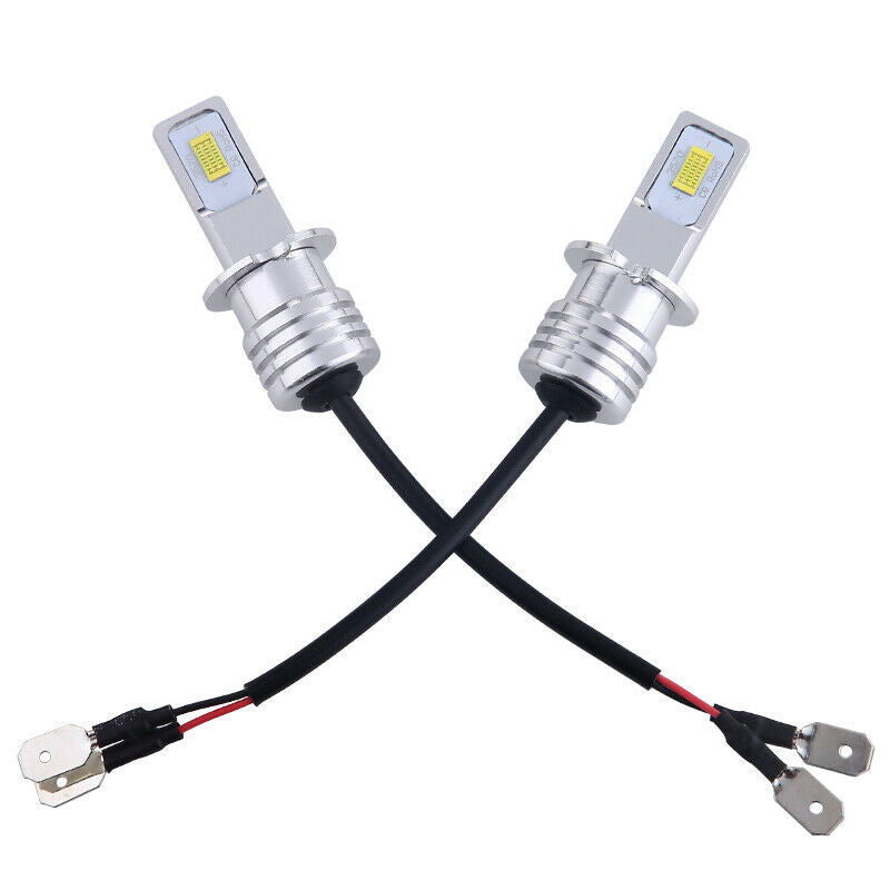 2pcs H3 LED Fog Light Bulbs Conversion Kit OEM Upgrade Lamp 35W 4000LM 6000K