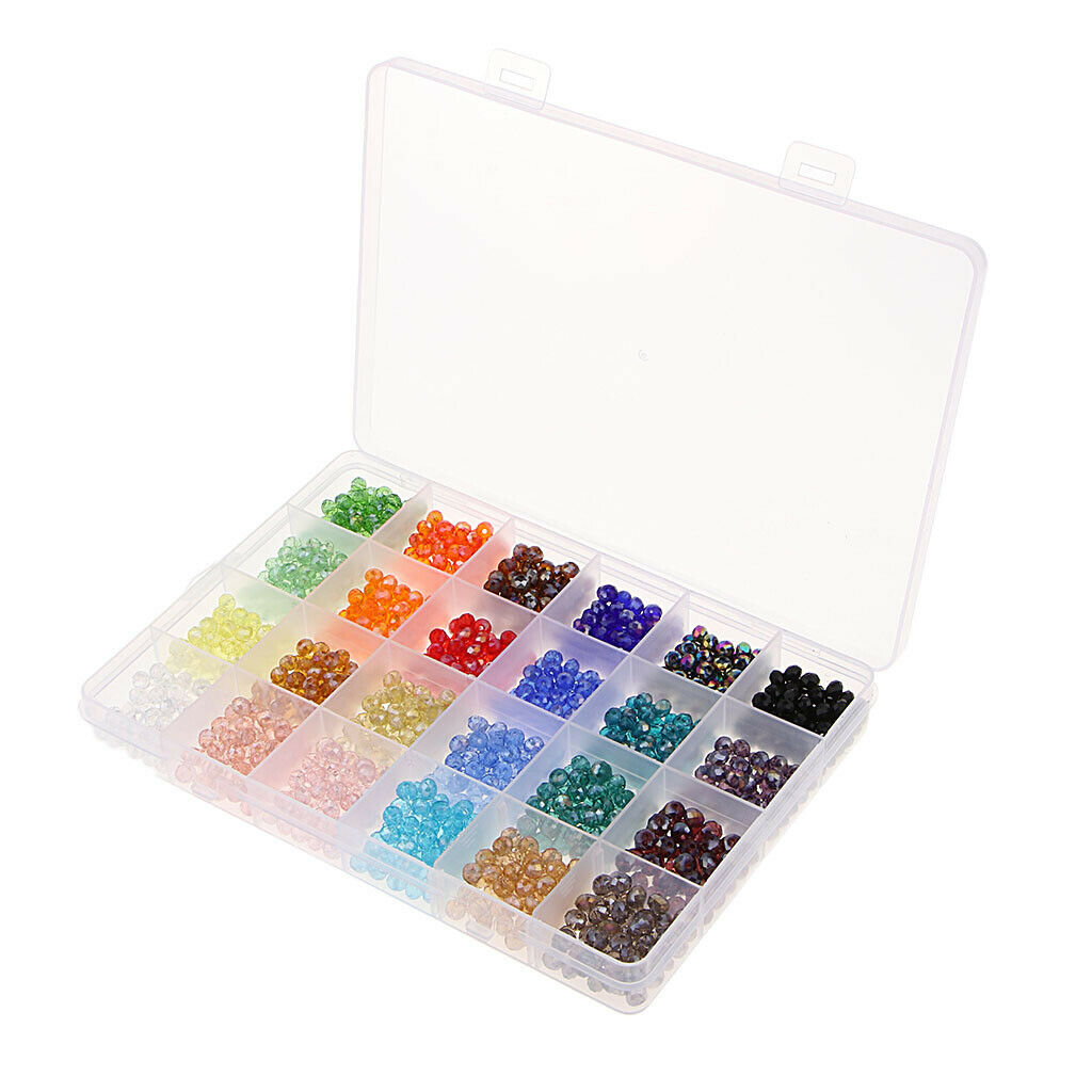 1200PCS/Box Crystal Glass Beads Rondelle Faceted Loose Spacers Beads 6mm Making