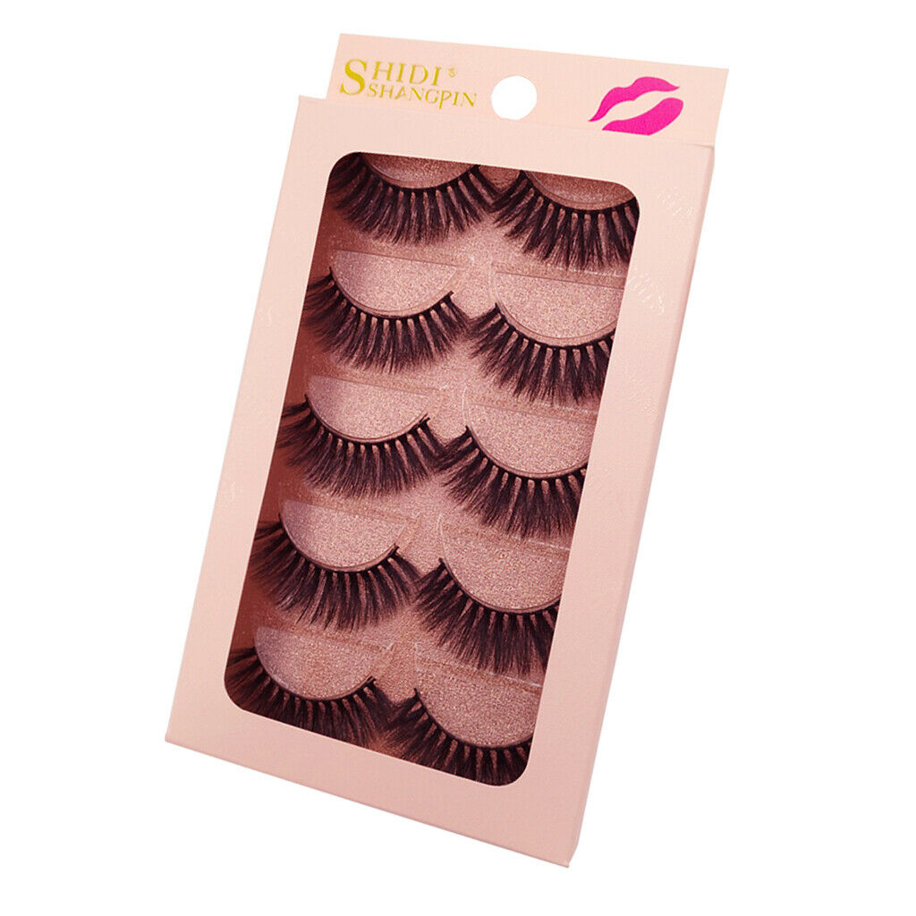 5 Pairs Mink Long Messy Cross Thick False Eyelashes for Lash Extension G904