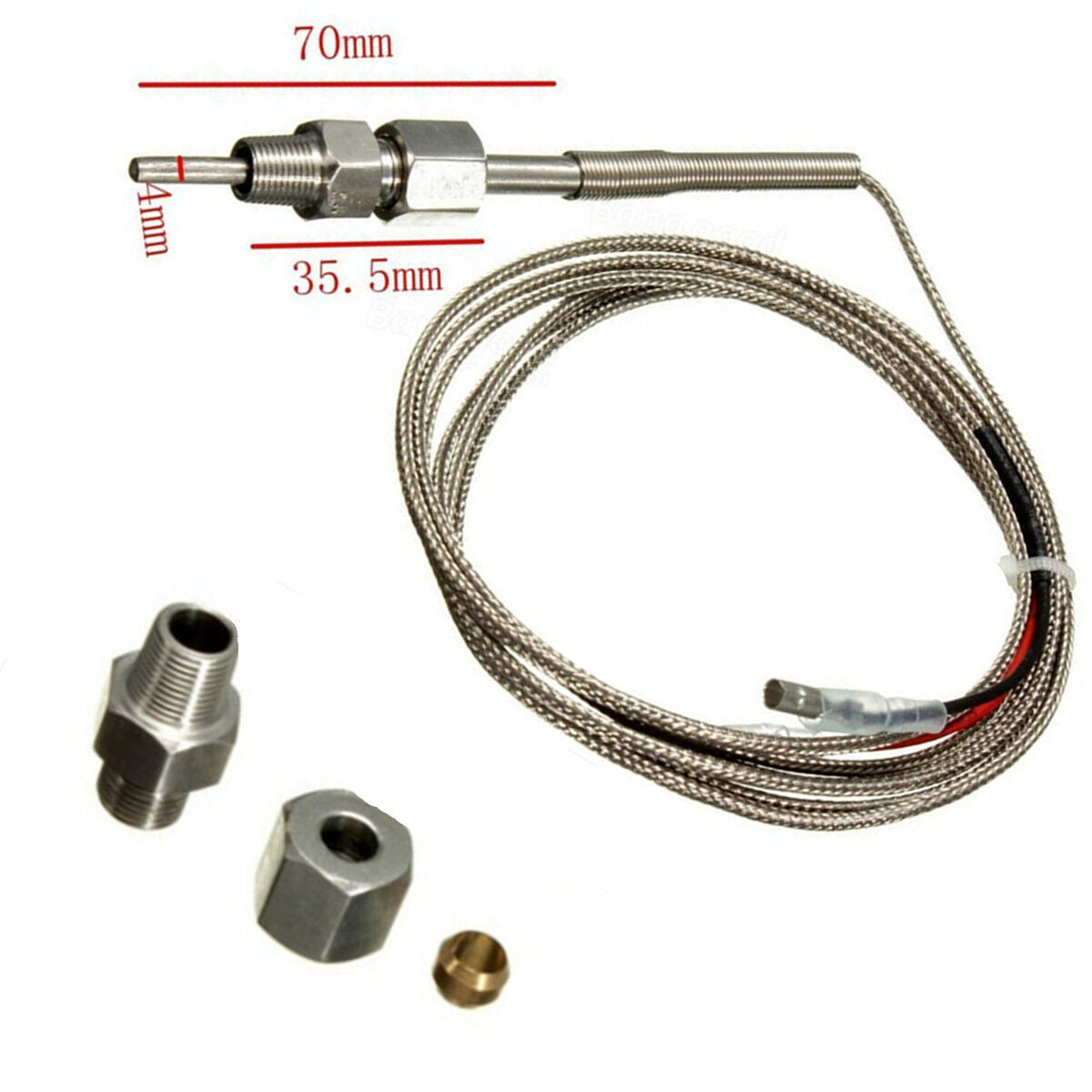 1/8 NPT 77'' Cable 4mm Probe Exhaust Gas Temperature Sensor Fast Response Time