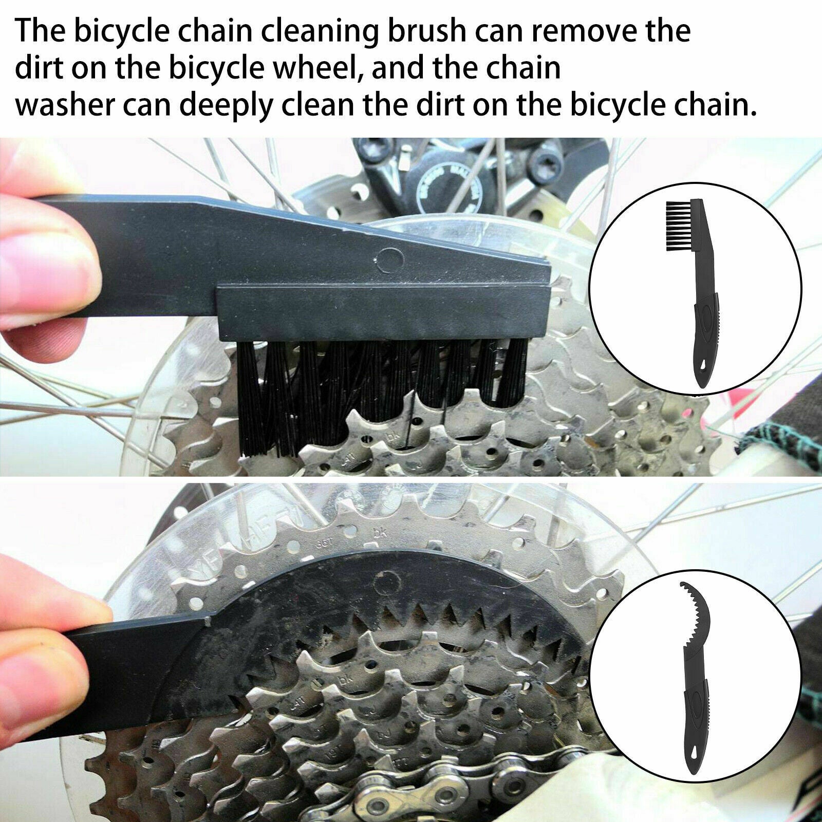 Bicycle Chain Cleaner Bike Wash Cleaning Tool Cycling Scrubber Brushes Wheel Kit