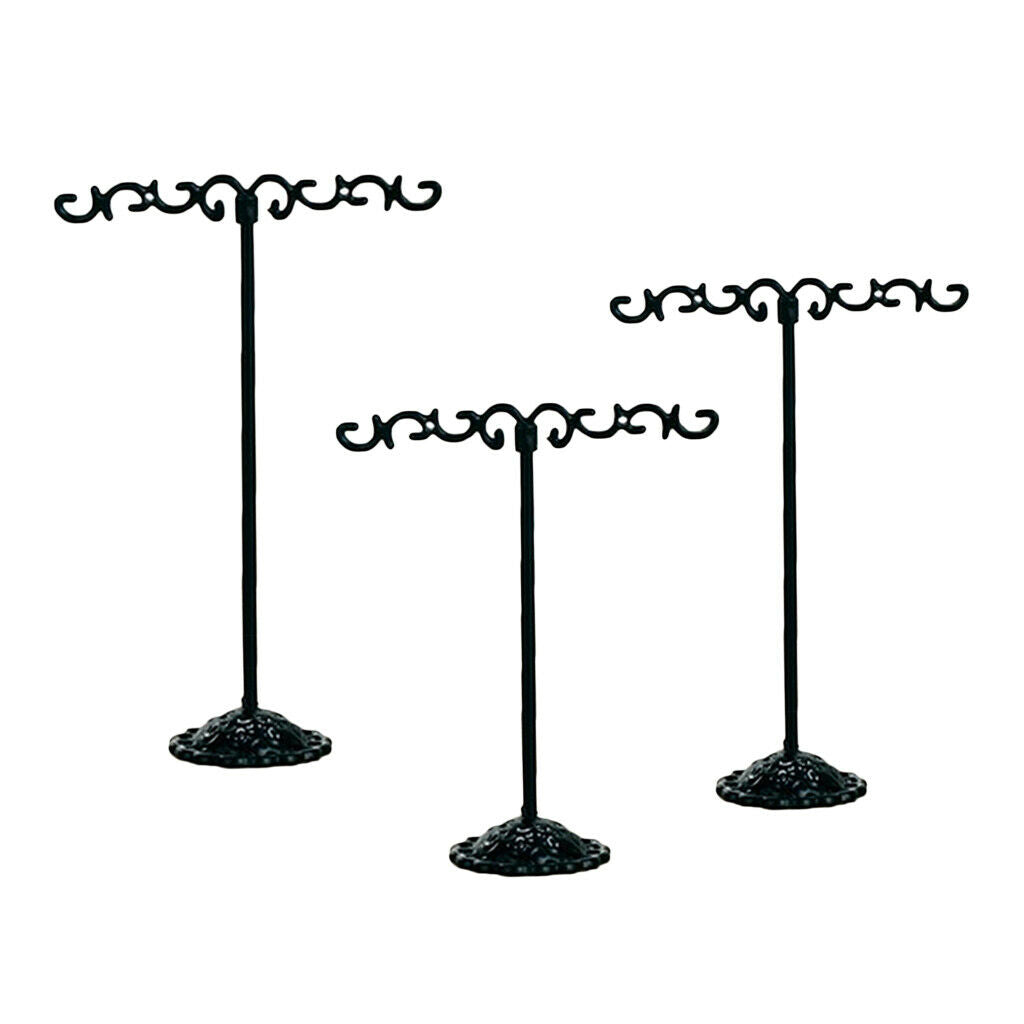 3Pcs Jewelry Holder Display Stand Earrings T Bar Hanger Necklace Storage Rack 01