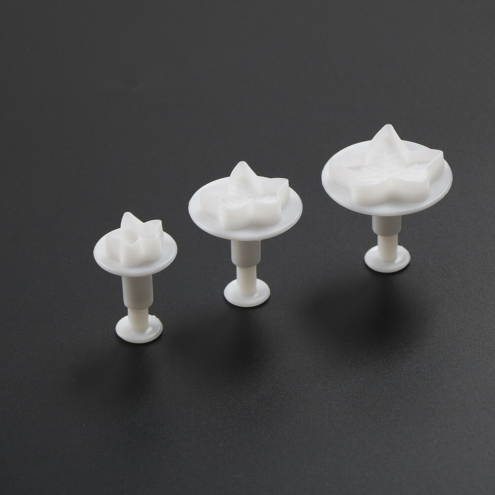 3pcs/set Fondant Tools Ivy Leaf Plunger Cutter Sugarcraft Molds for Cak.l8