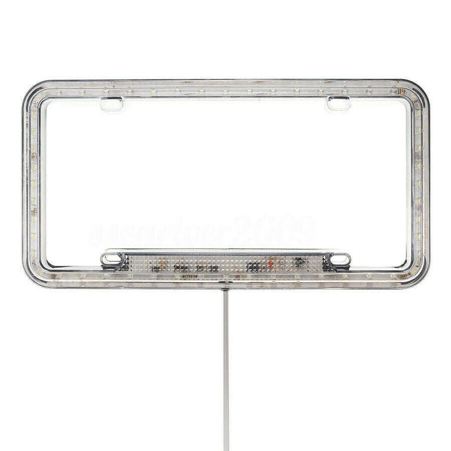 Red 54 LED Lighting Car Front Rear Number License Plate Frame kit for US Canada