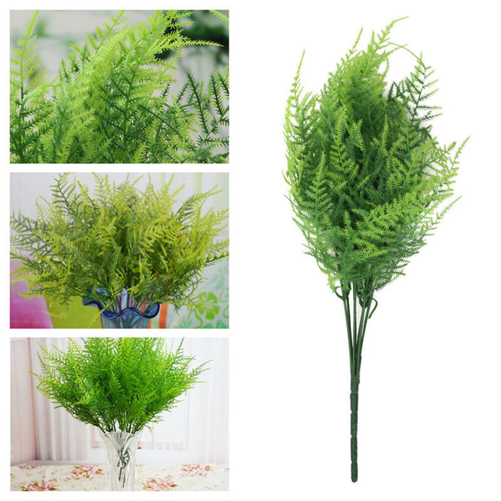 Green Plastic Artificial Leaves Realistic Plants Flower Home Garden Decoration