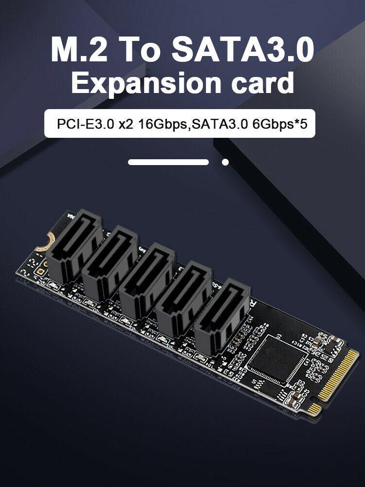 Adapter Card JMB585 5 Port Hard Disk Drive Expansion Card for PH56 M.2 SATA 6GB