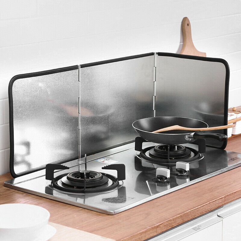 Foldable Kitchen Oil Splash Guard for Wall Block Cover, Galvanized Board PlateN4