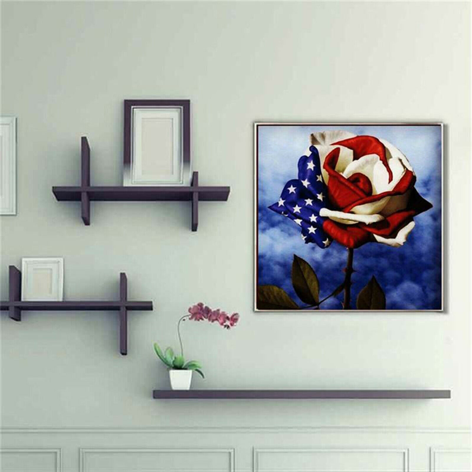 Flower DIY 5D Diamond Painting Kits Rhinestone Home Cross Stitch Arts Number