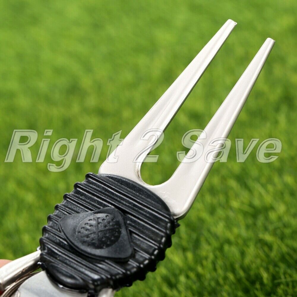 Zinc Alloy Black Golf Club Ball Putting Green Divot Fork Repair Tool Lawn use