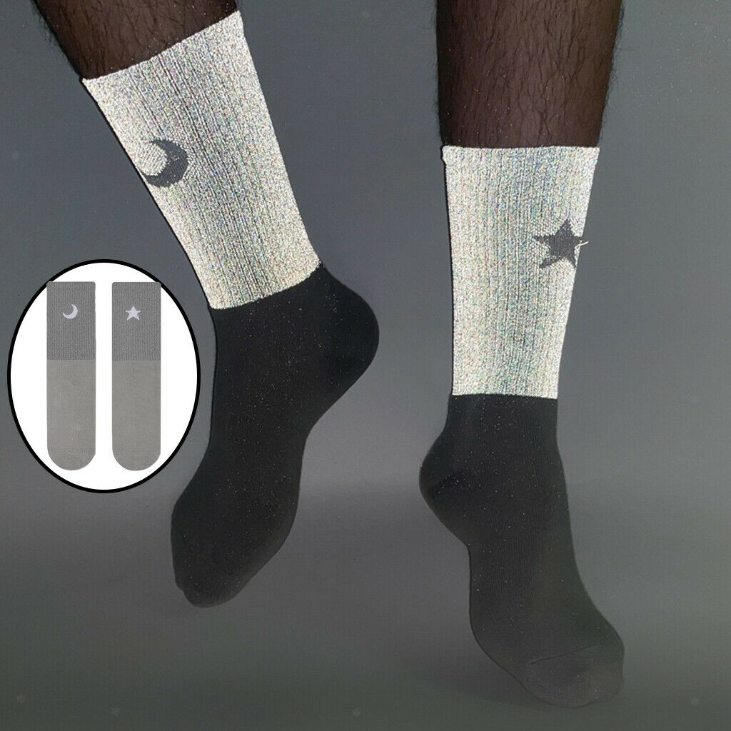 Women Cotton Reflective Socks Crew Socks Stockings Cycling Breathable Socks