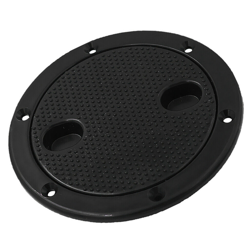 Black Round Plastic Boat RV Deck Plate with O-ring Marine Inspection Hatch