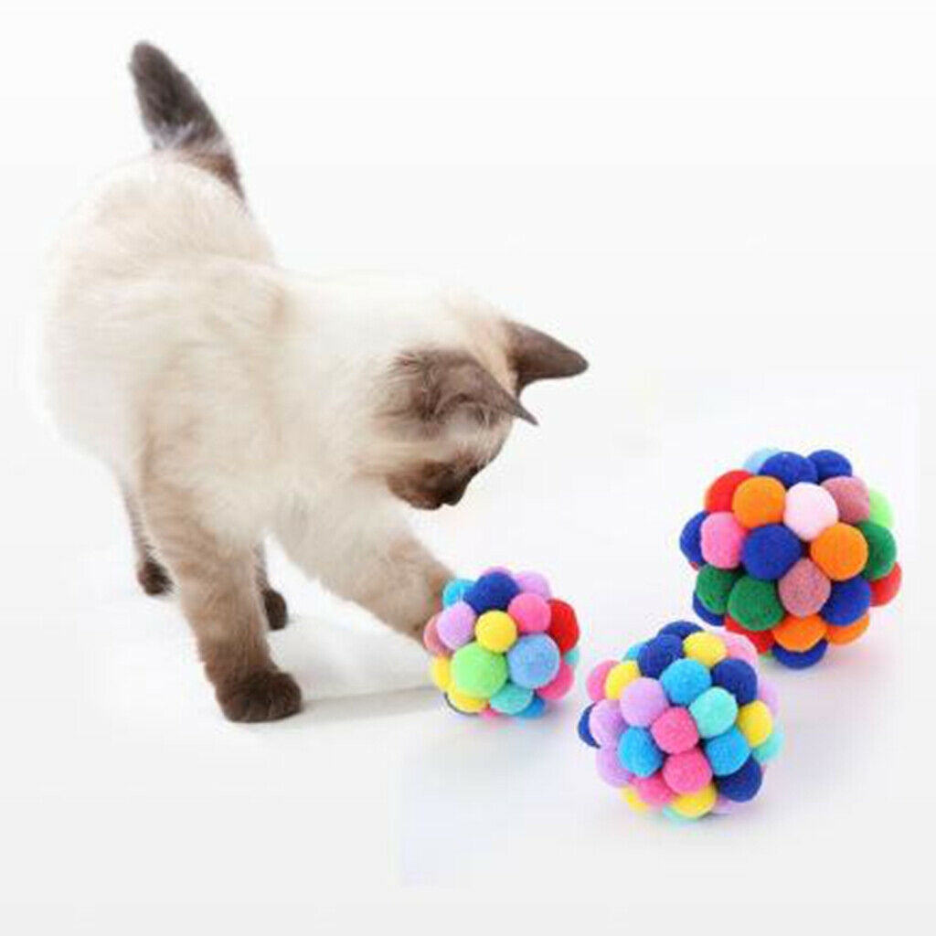 Cat Cat Ball Toys Assorted Color Pet Catch Exercise Chew Chaser S