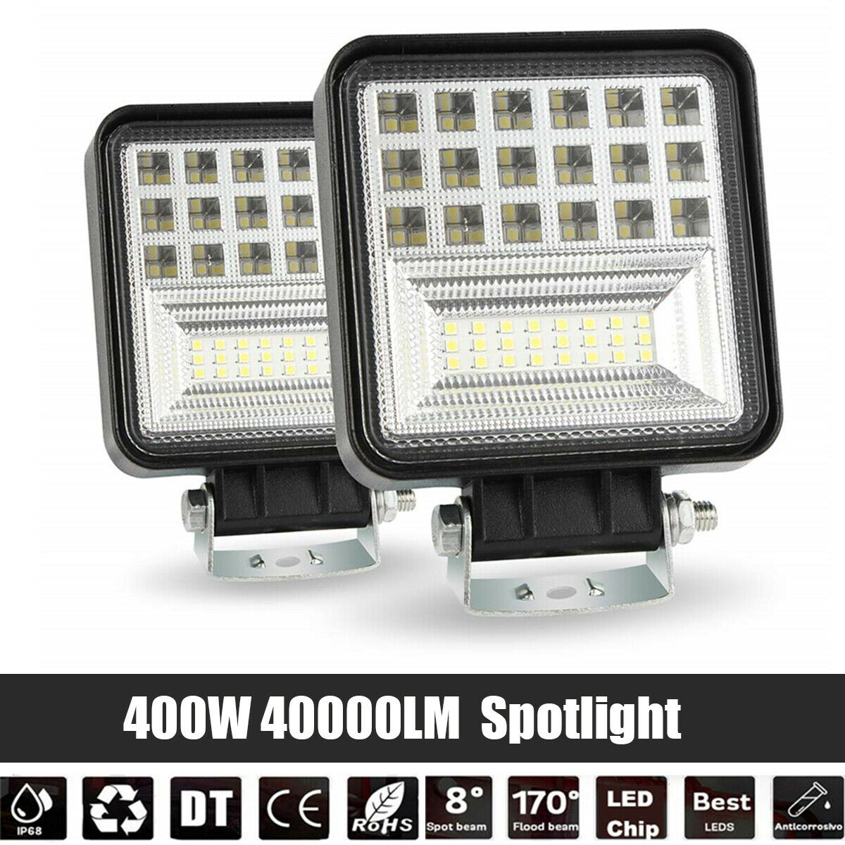 400W LED Work LIGHT BAR Spot Flood Offroad Truck SUV IP68 Waterproof Fog Lamp