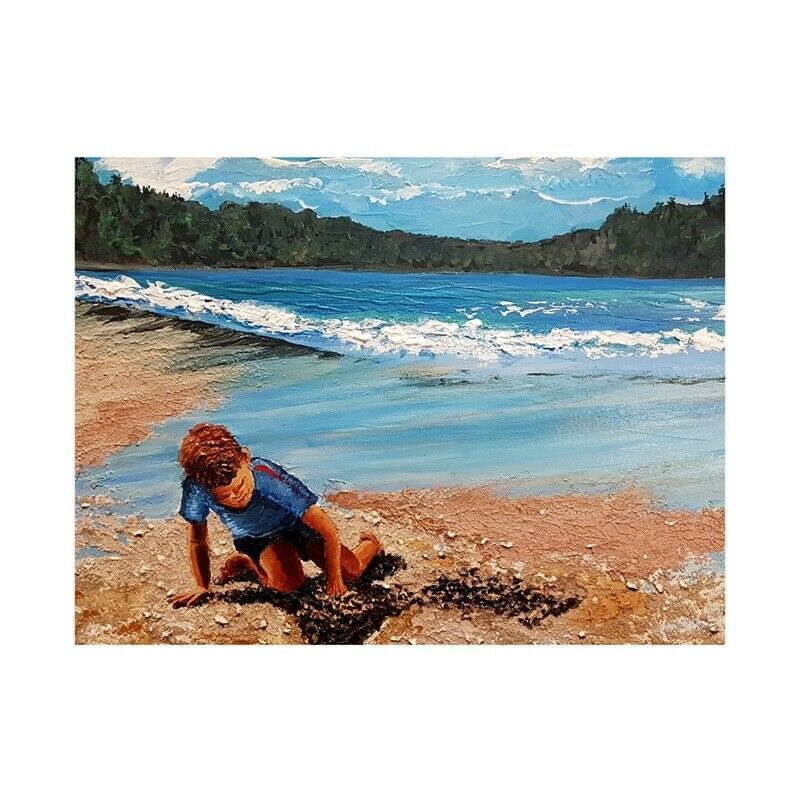 24*16in A Boy By The Sea Art Poster Wall Hanging Decoration Canvas Prints