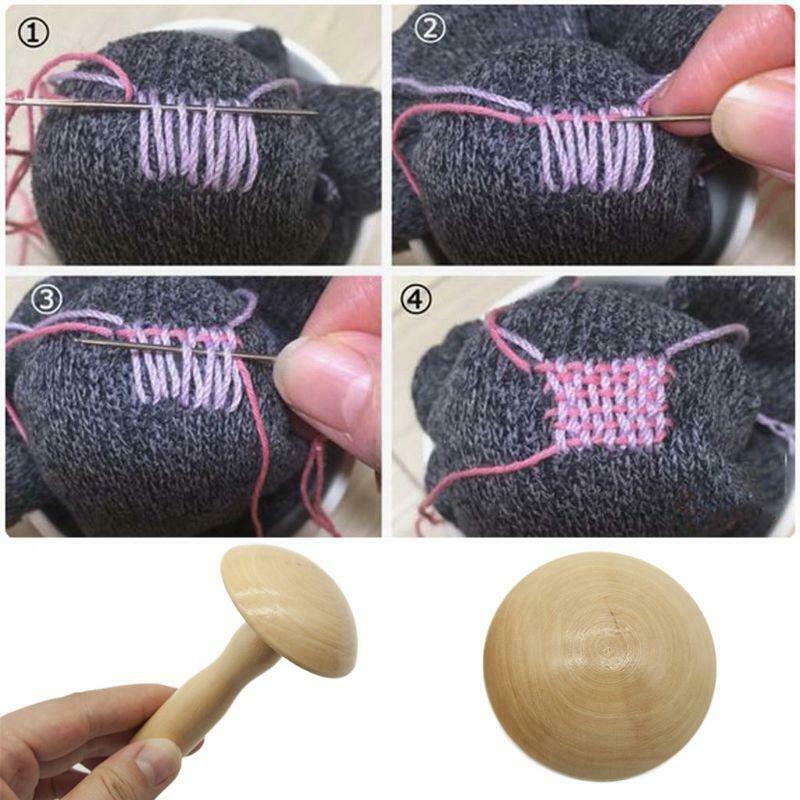 Wooden DIY Darning Mushroom Darner Patch Tool Trouser Clothes Sock Sewing Repair