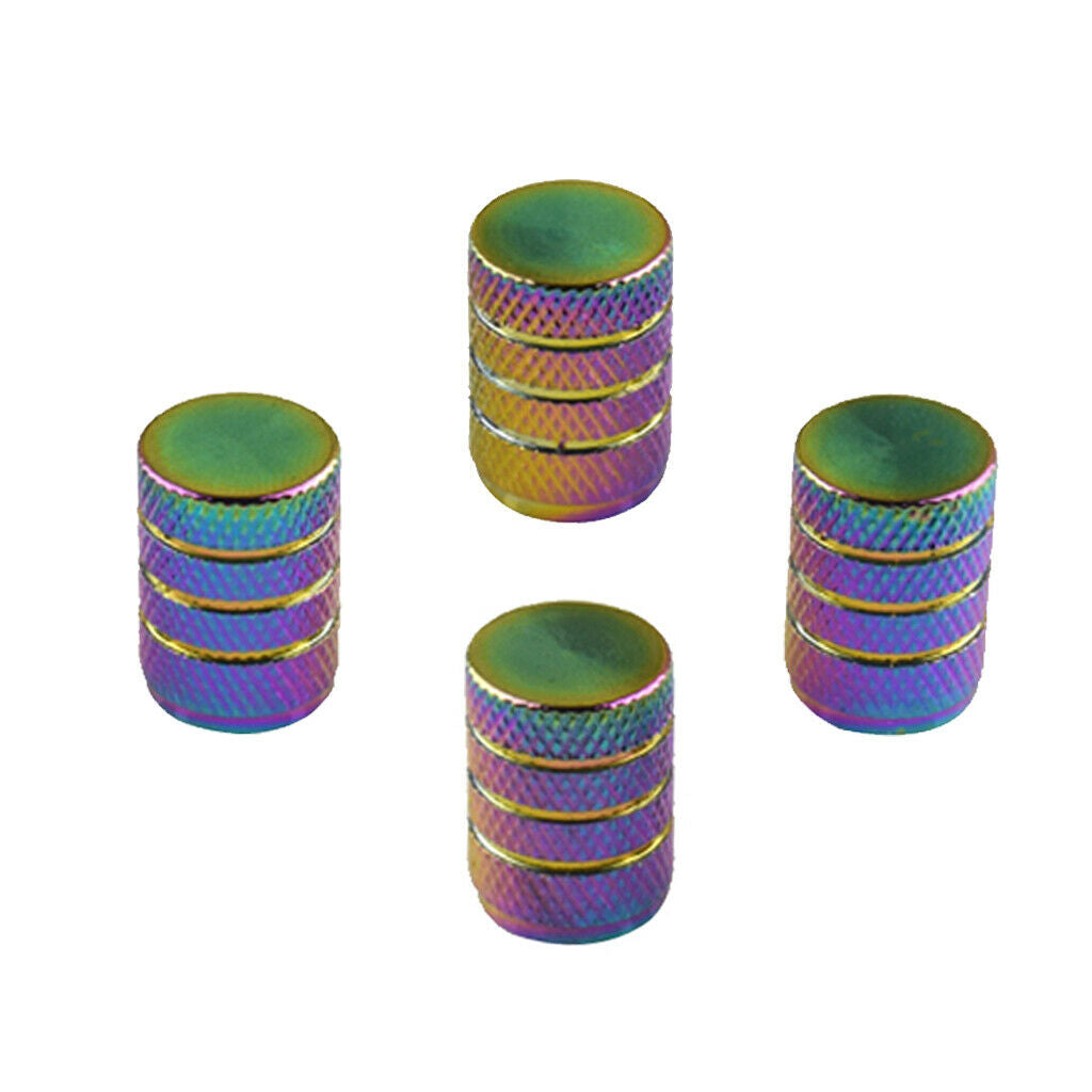 4 Pieces Multi Color Car Bike Three-groove Tyre Wheel Valve Dust Cap Cover
