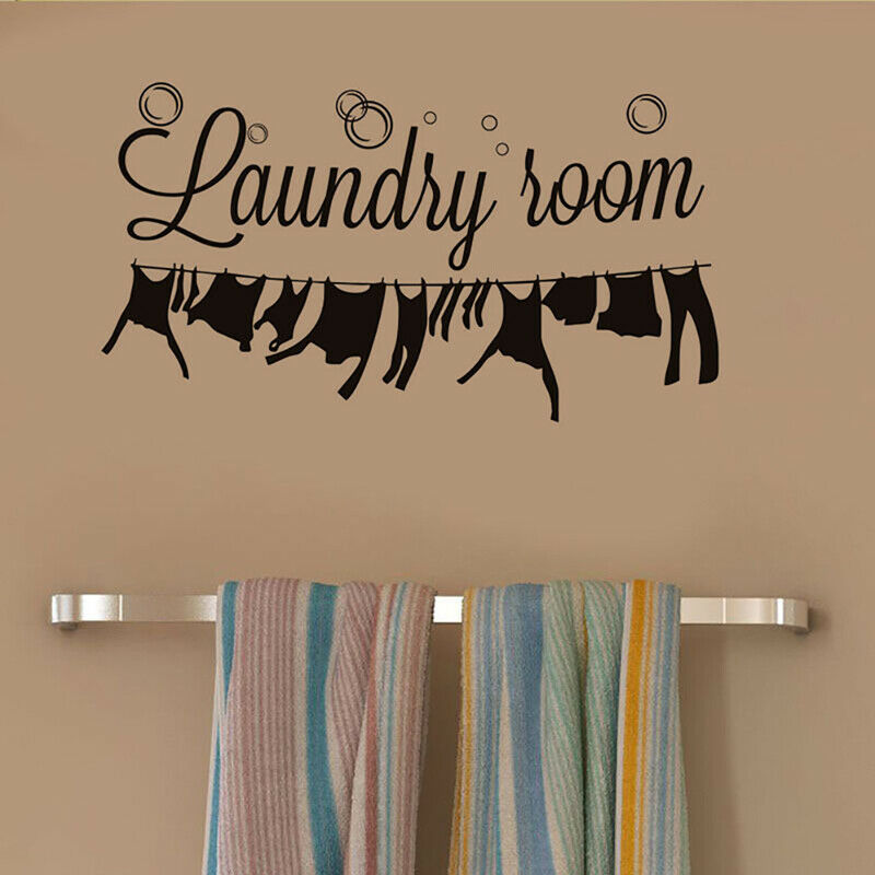 Laundry Room Door Home Decoration Quote Vinyl Wall Decals Art Stickers Re.l8
