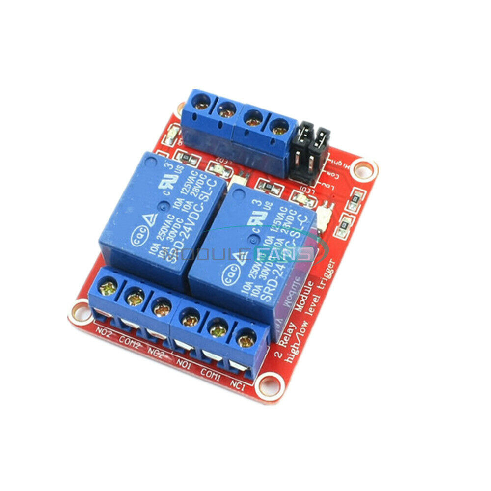 24V 4-Channel Relay Module With OPTO-Isolated High and Low Level Trigger