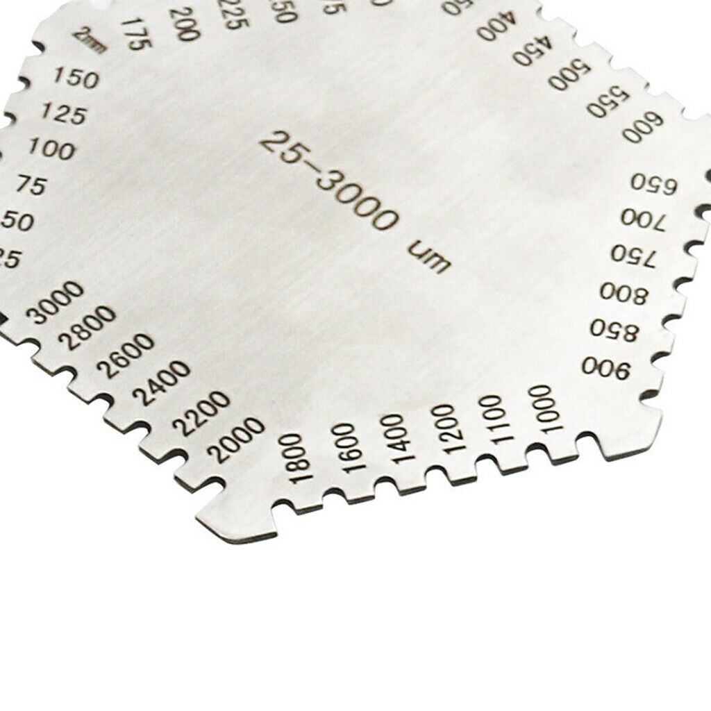 Wet Film Layer Thickness Gauge Made Of Stainless Steel, Hexagonal, 25-3000um