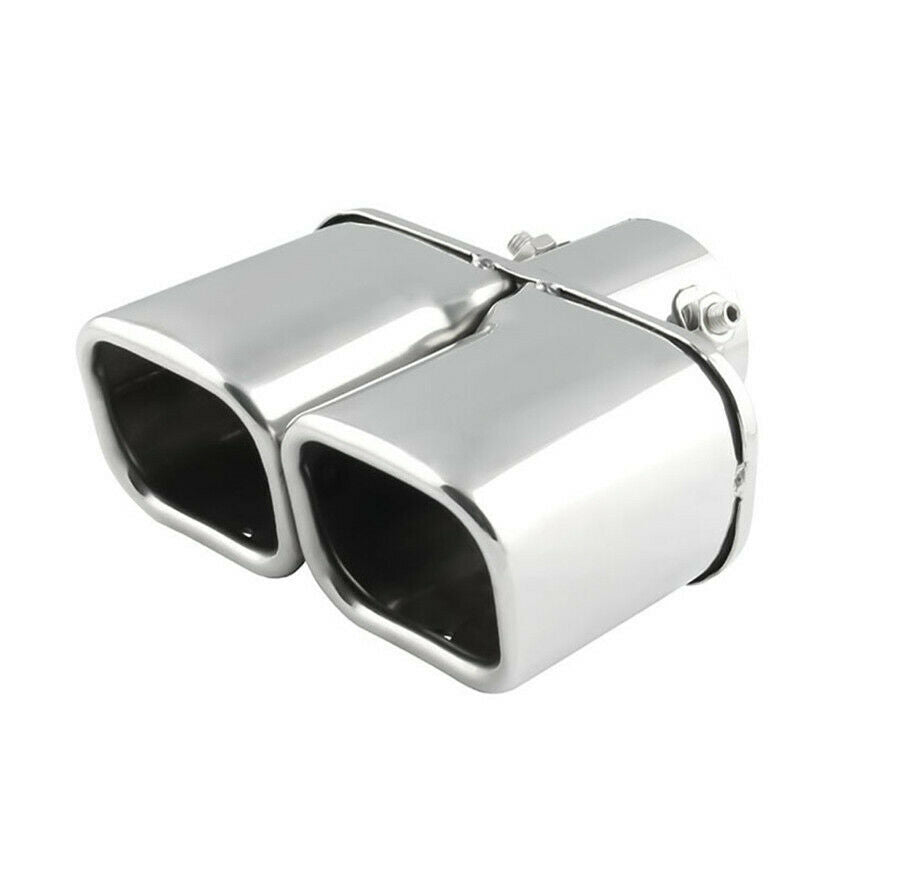2.5" Stainless Steel Square Exhaust Pipe car Chrome Exhaust Tail Muffler tip