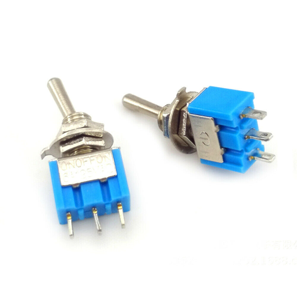 10PCS 102 6A 125VAC 33 x 13 mm Toggle Switches 3-Pin ON-ON SPDT Toggle Switches
