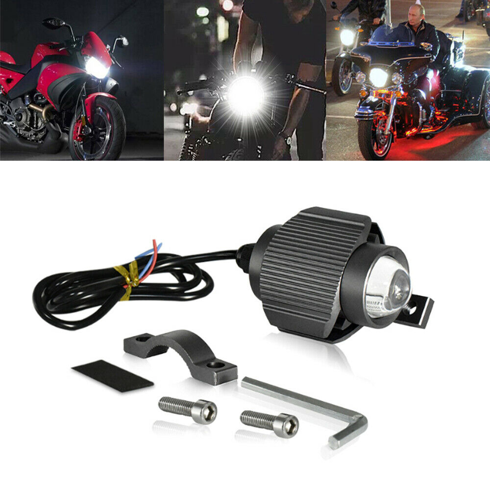 16W Motorcycle Moped LED Headlight Projector Lens Spotlights 12V ATV Universal