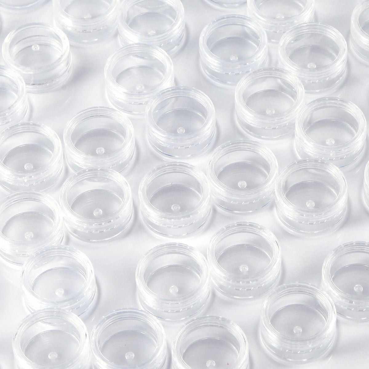 100 Clear Small 3g Grams/mL Plastic Jars for Cosmetic Sample Container Pot