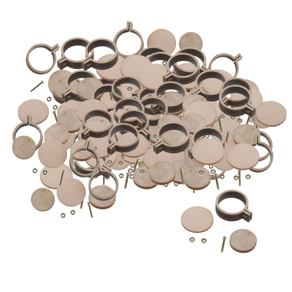 70Pcs Mini Wooden Embroidery Hoop Frames Embroidery Hoop Sewing Crafts 20mm