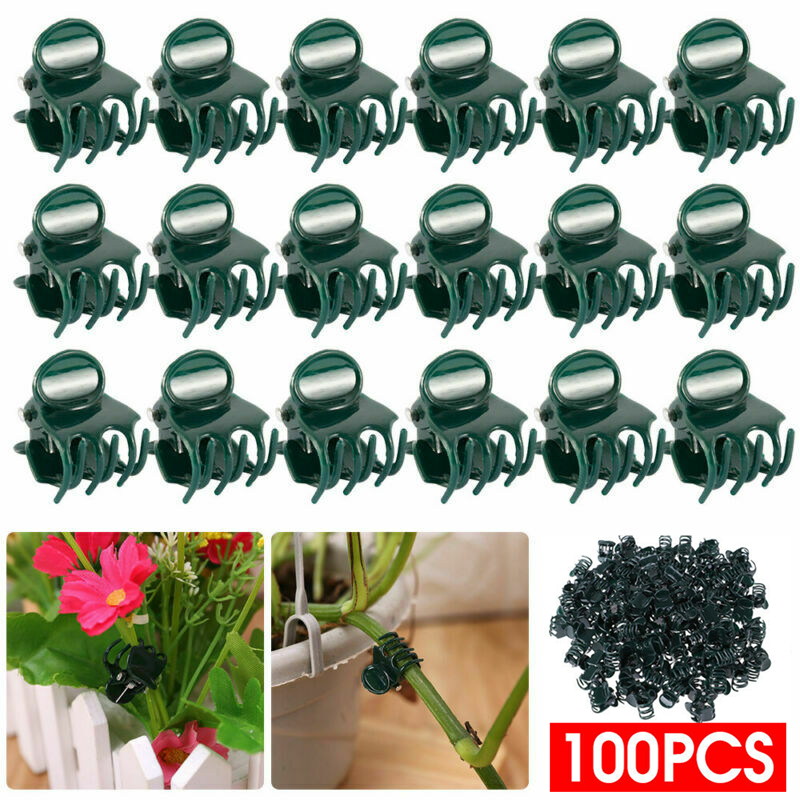 100x Plants Fix Clips Orchid Stem Vine Support Flowers Tied Branch Clamping Lots