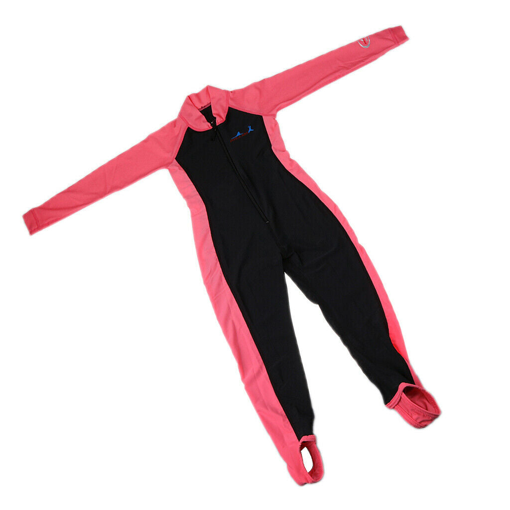 Kids Full Body Swimwear Long Sleeve Swimming Diving Wetsuit Girl S Pink