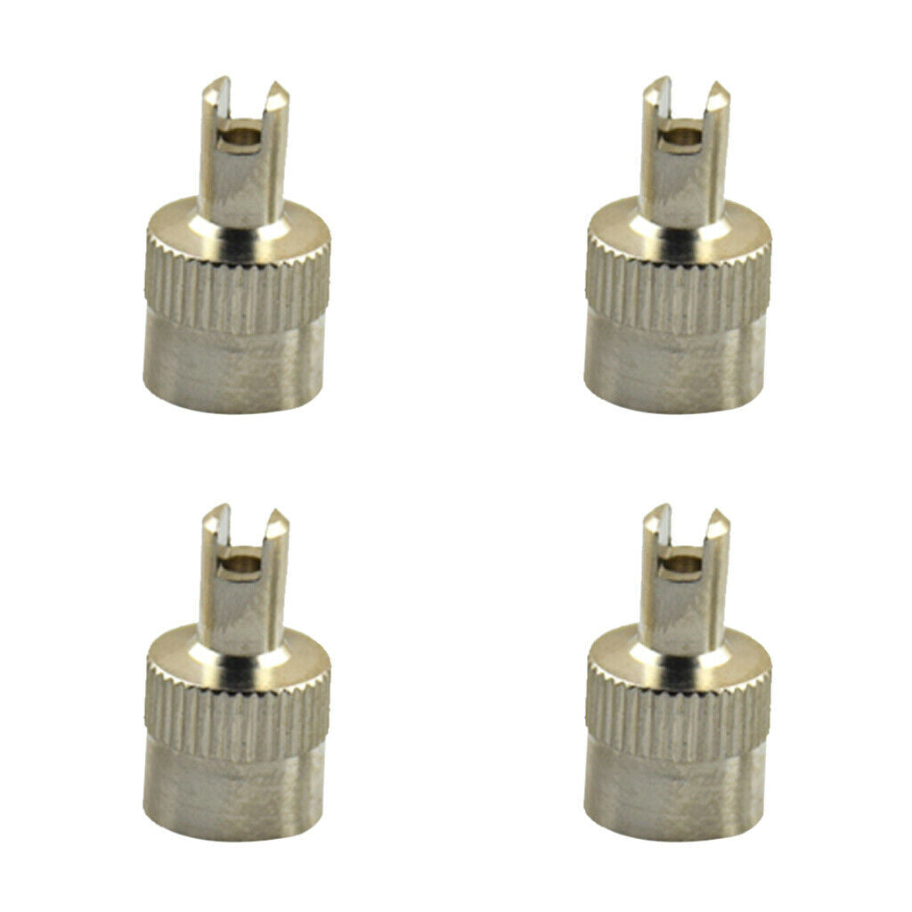 4pcs Valve Caps Car Wheel Tire Parts Stem Cover W/ Core Remover Tool