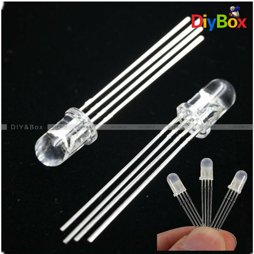 15PCS 5MM F5 RGB LED Common Cathode Super Bright 4PINS Bulb Lamp 3 Colors