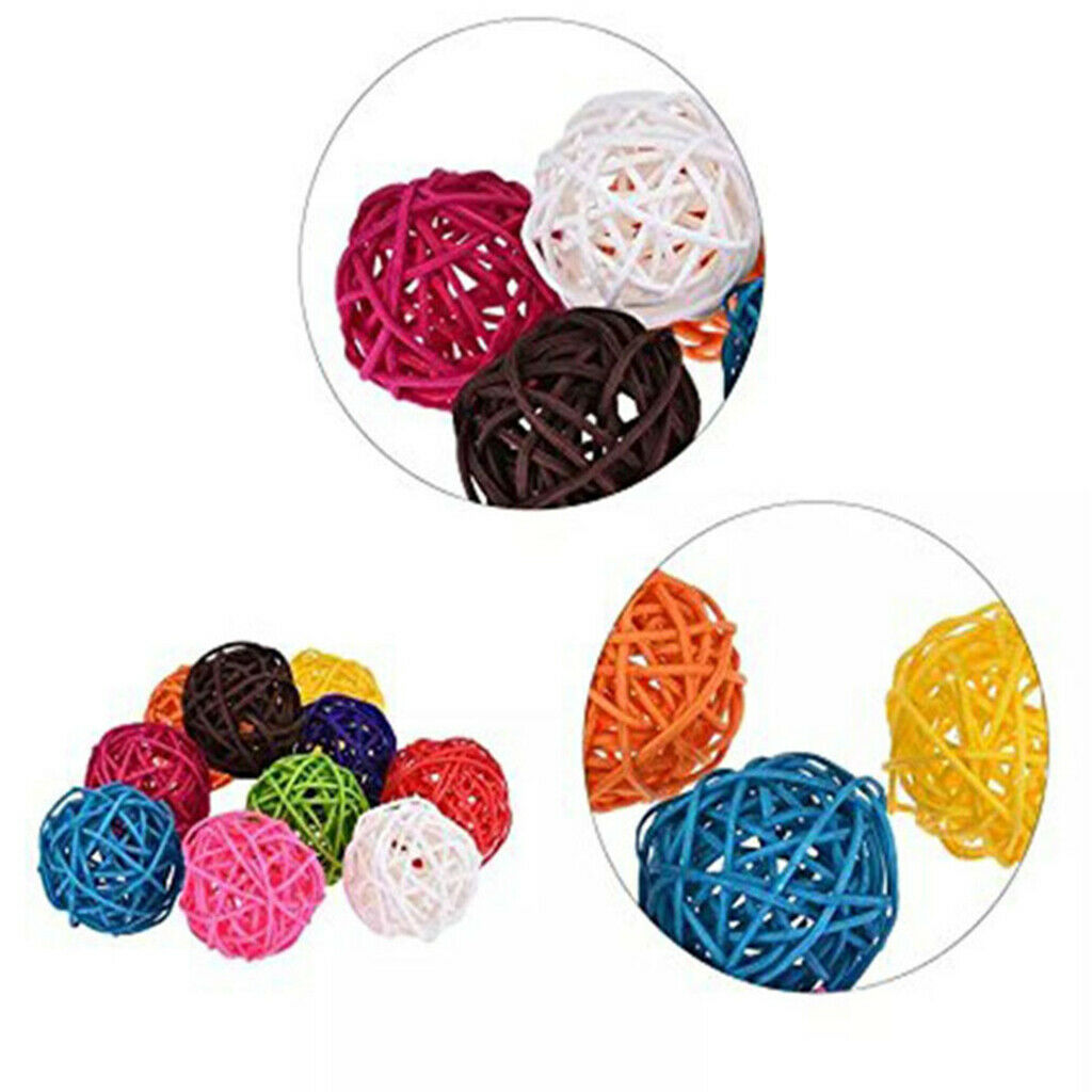 10Pcs 3cm Handmade Wicker Rattan Balls Wedding Party Table Decorative Crafts