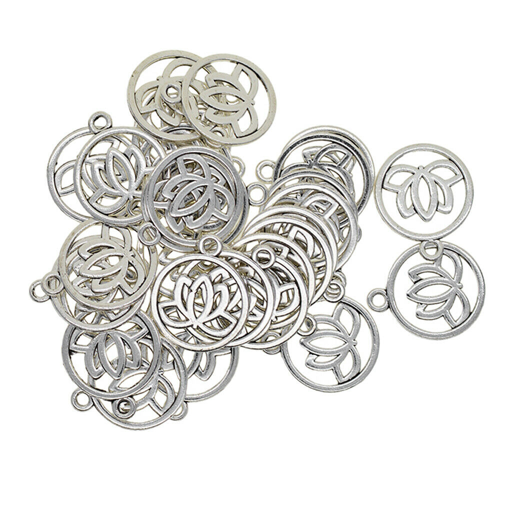 30 Pcs Tibetan Crafts Charms Flower Pendants For Necklace