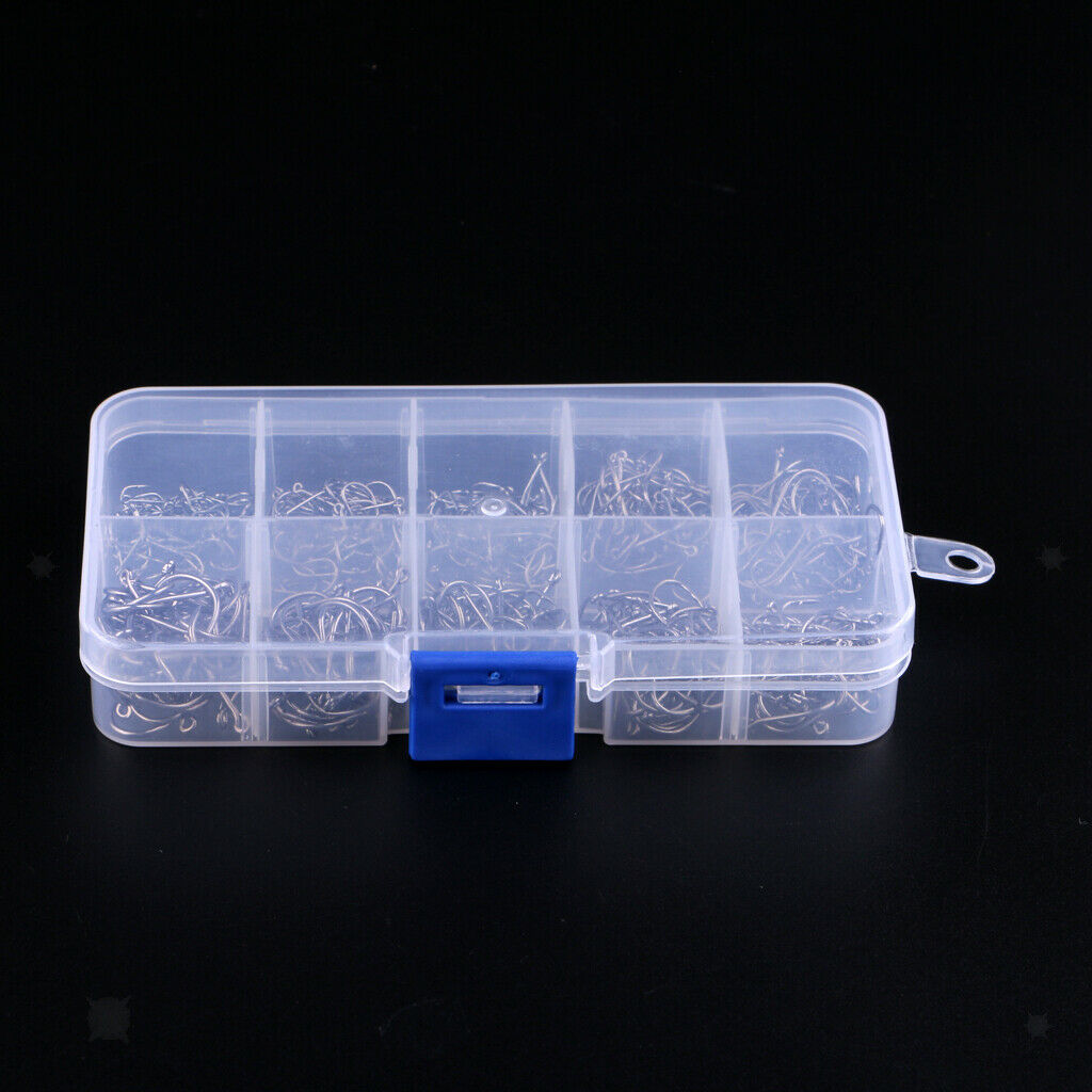 500Pcs Barbed Fishing Hooks Offset Hooks Octopus Crab Hooks Fishhook 10 Size