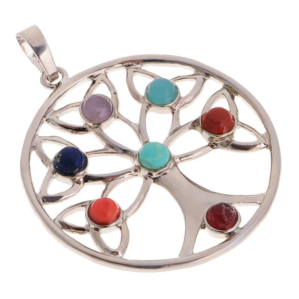 Fashion Women Men's Multi-color Gemstones Tree of Life Charm Pendant Jewelry