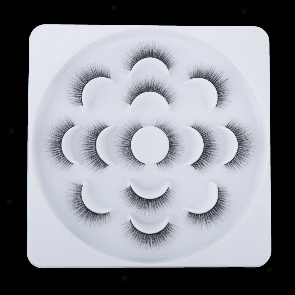 7 Pairs Natural Cross Eye Lashes Extension Makeup Long False Eyelashes 10mm