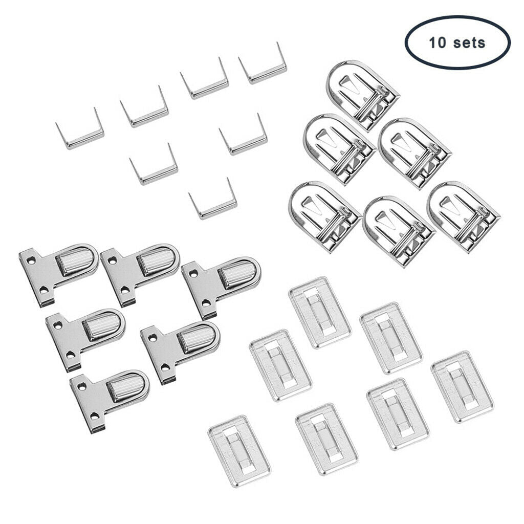 10Sets Push Lock Sets Thumb Tuck Lock Clasp Iron Press Lock for Leather Bags