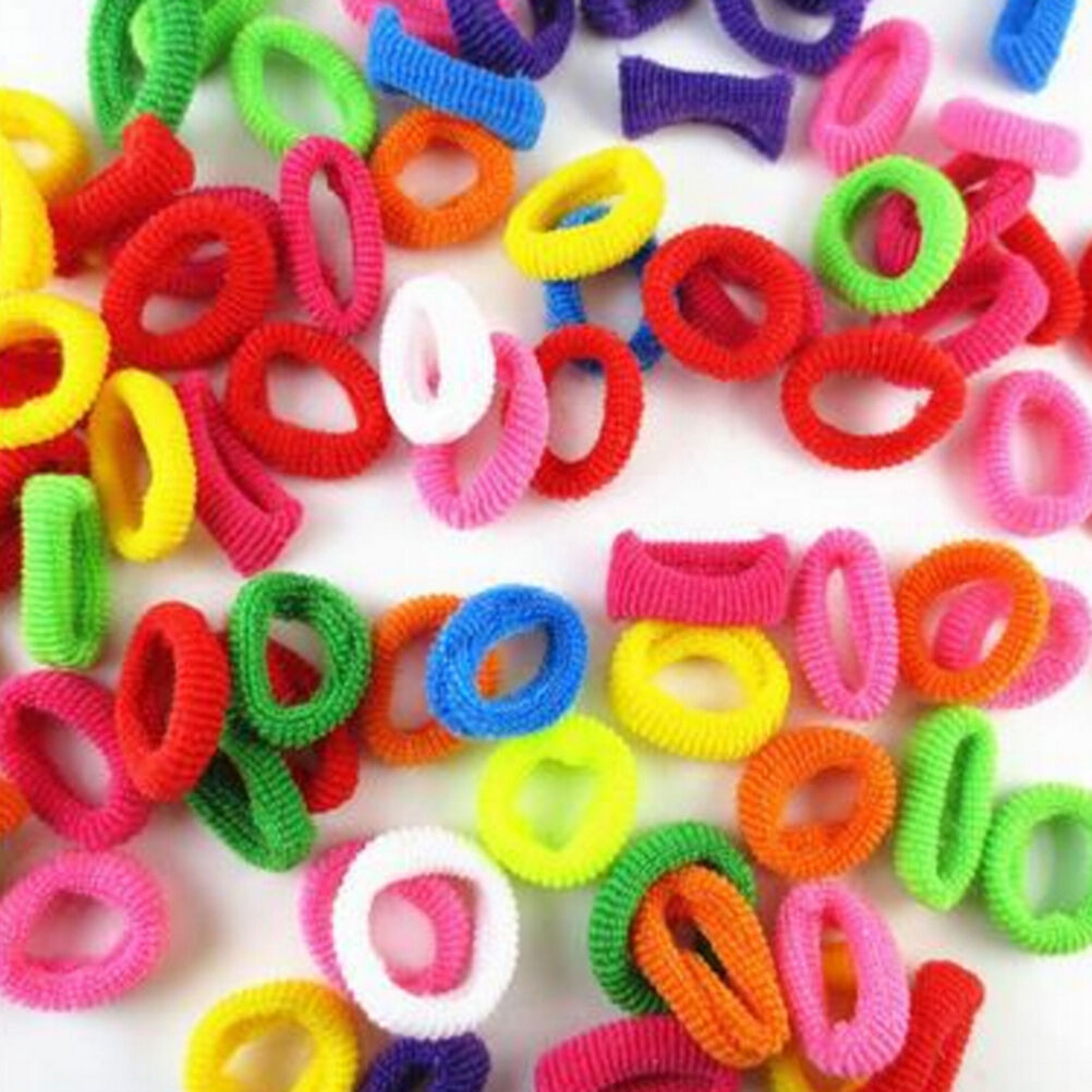 90Pcs/ Pack Elastic Candy Color Baby Girls' Towel Hair Ropes Kids' Hair Band BDA