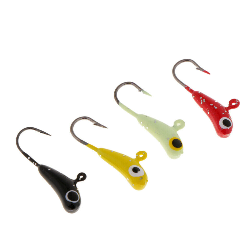 4 Pieces Winter Ice Fishing Hook Lure Lead Jig Head Hooks Baits Crank Hooks