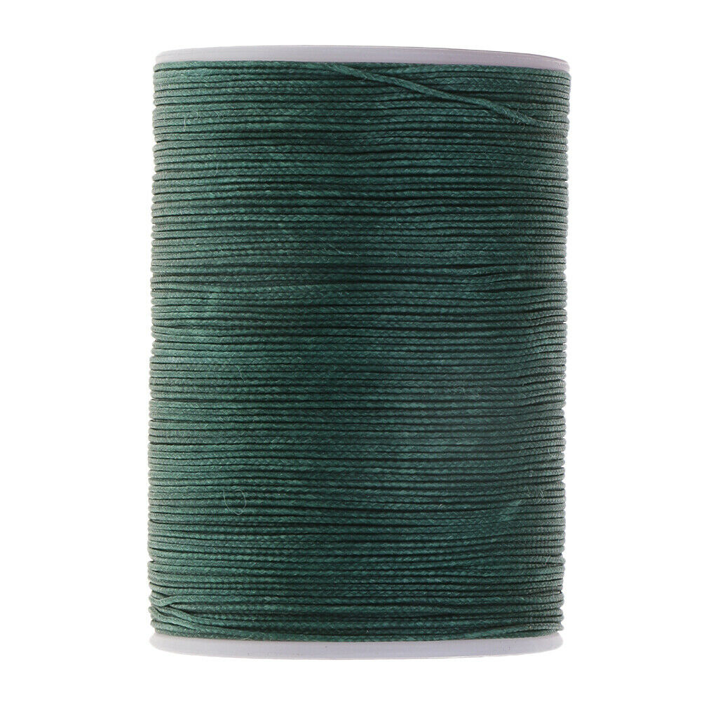 2 pieces 130M 0.5mm round polyester wax thread sewing green + coffee +