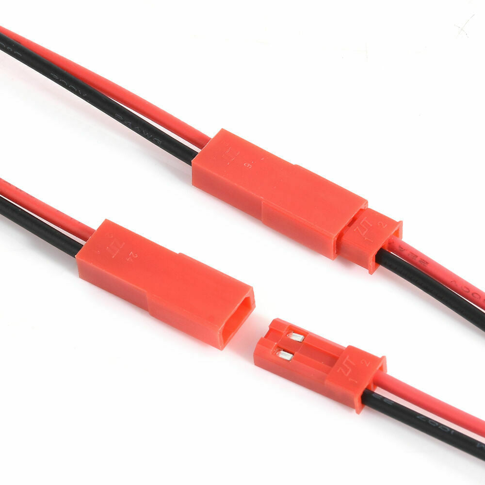 10 Pair 100mm JST Connector Plug Cable Line Male+Female for RC BEC Lipo Battery.