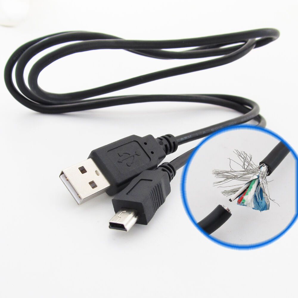 5x 1M/3.3FT USB 2.0 A Male to Mini 5pin B Male 28AWG Copper Data Charging Cable